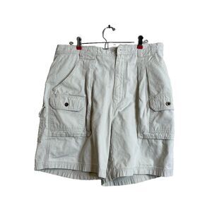 Eddie Bauer Men's Size 36 Beige Khaki Cargo Utility Shorts Pockets